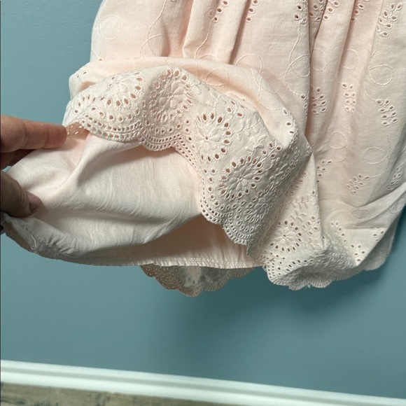 Pink Lace Dress with Denim Vest - Picture 9 of 10